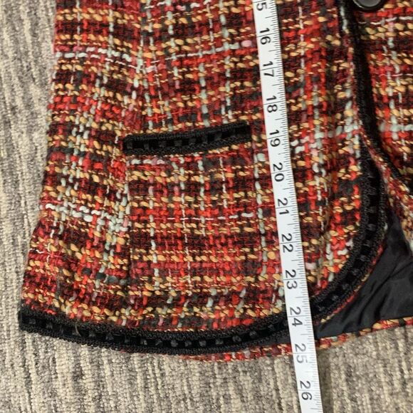 Motherhood Maternity Womens Large Blazer Orange Brown‎ Tweed Lined Clueless Prep - Picture 5 of 6